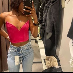 Pink bustier from Zara perfect date night top